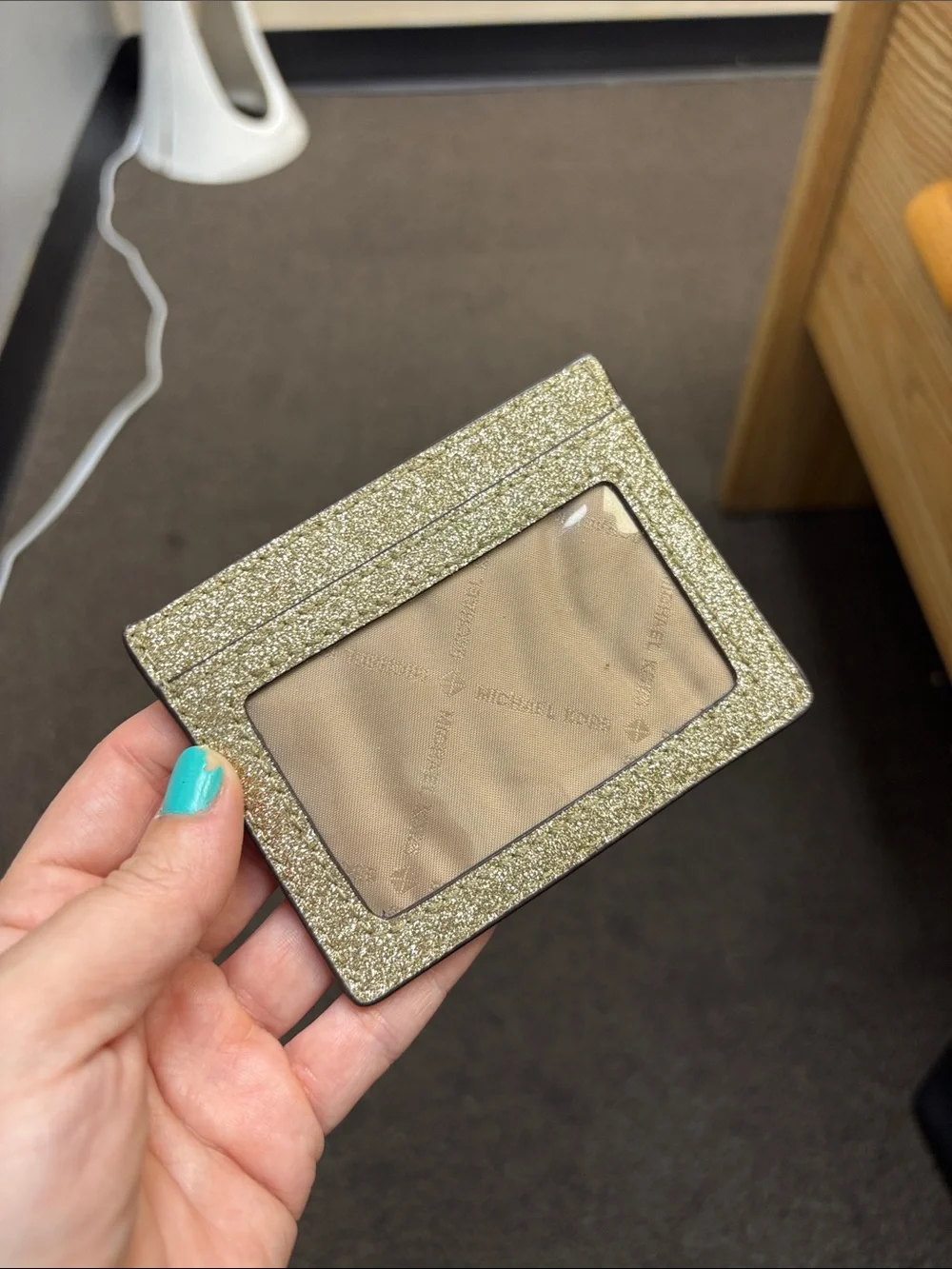 Michael Kors Gold Glitter Card Holder